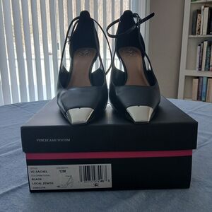 Vince Camuto Black Heels with Silver Accents